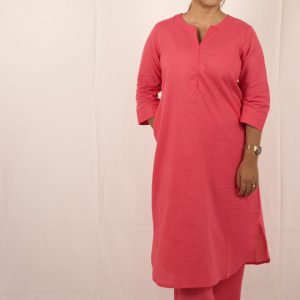 Pink Cotton Sukoon Kurta Set