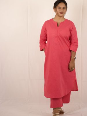 Pink Cotton Sukoon Kurta Set