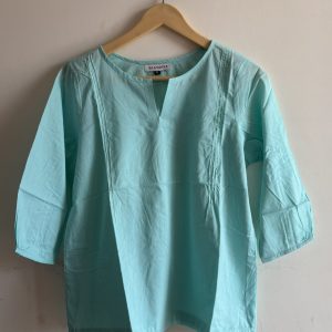 Aqua Blue Rojana Cotton Top
