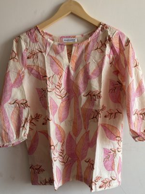 Ivory Printed Rojana Cotton Top