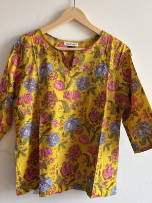 Yellow Floral Rojana Cotton Top
