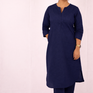 Deep blue Cotton Sukoon Kurta Set