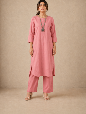 Blush Pink Cotton Sukoon Kurta Set