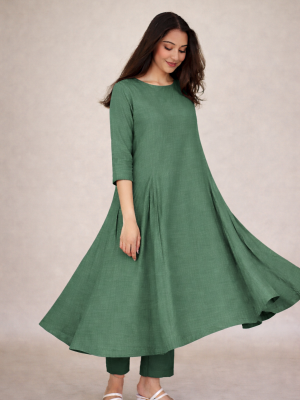 Sage Green kali Kurta Set