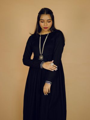 Royal Black Mul GottaPatti Anarkali Set