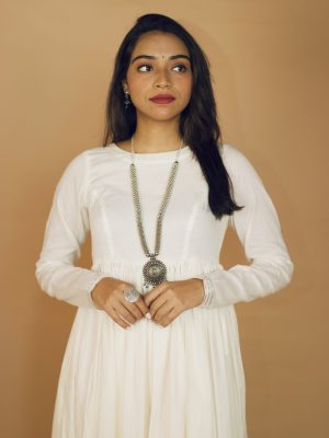 Ivory Mul GottaPatti Anarkali Set