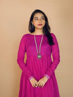 Pink Mul GottaPatti Anarkali Set | Saaragya