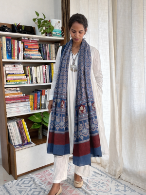 Blue Serenity MulMul Dupatta | Saaragya