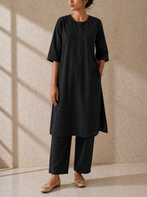 Classic Black Rojana Kurta Set