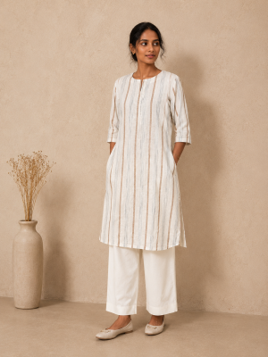 Brown Mist Pure Cotton Kurta