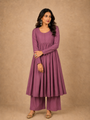 Mauve Meher 16-kali Anarkali Set