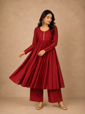 Laal Gulab 16-kali Anarkali Set